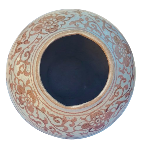 Large Chinese Porcelain Pink and Green Ginger Jar