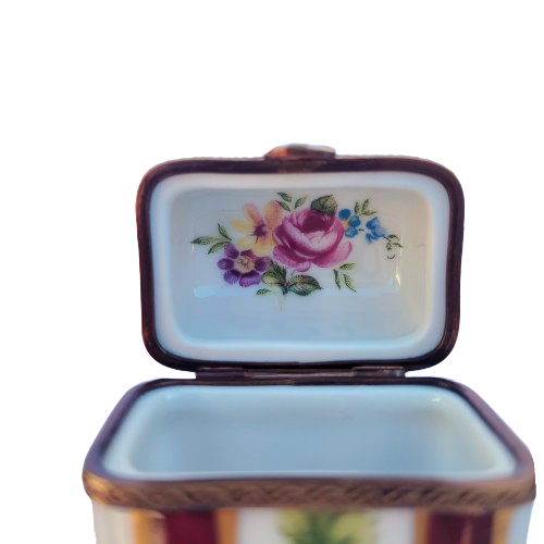 Limoges France Porcelain Trinket Box with 2 Perfume Bottles