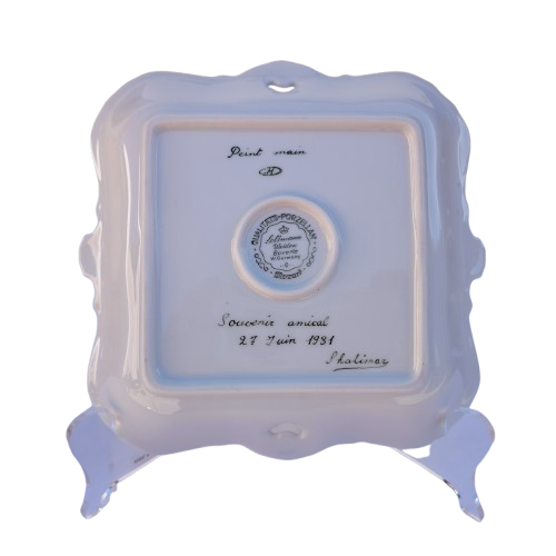 Feltmann Weiden Bavaria W. Germany Square Porcelain Tray Trinket Dish