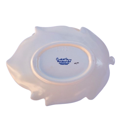 Carlton Ware white Oak leaf lidded sugar bowl with under plate