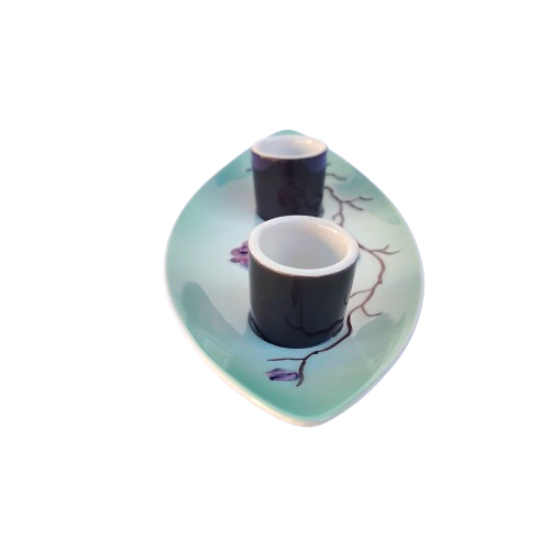Carlton Ware Oval cruet set green purple
