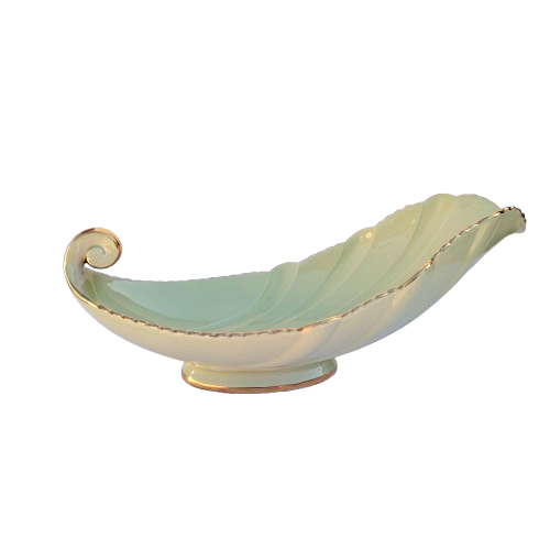 Carlton Ware Light Green with Gold Leaf Dish