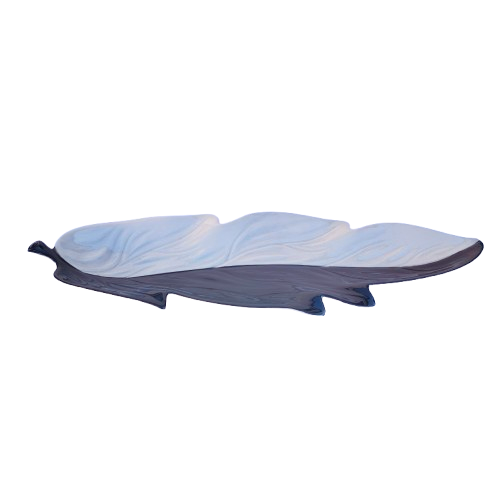 Carlton Ware Two Tone Grey and White Long Leaf Dish