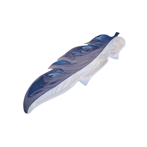 Carlton Ware Two Tone Grey and White Long Leaf Dish