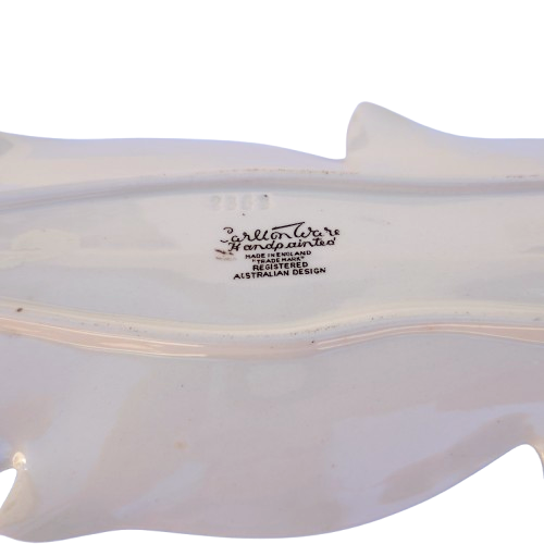 Carlton Ware Two Tone Grey and White Long Leaf Dish