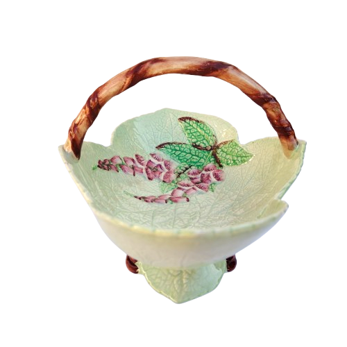 Carlton Wear Green Foxglove Leaf Basket Bowl Australian Design