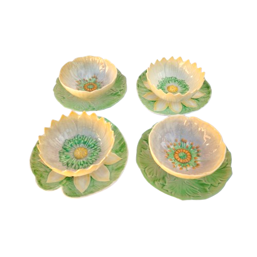 Carlton Ware Yellow Water Lily 4 x Preserve Dishes c1936