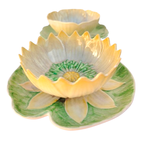 Carlton Ware Yellow Water Lily 4 x Preserve Dishes c1936