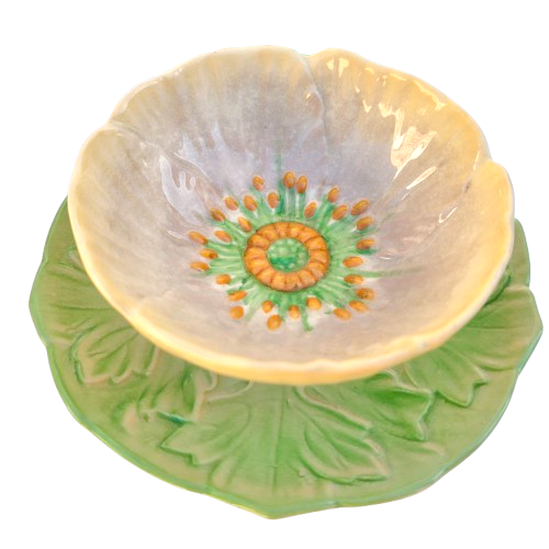 Carlton Ware Yellow Water Lily 4 x Preserve Dishes c1936