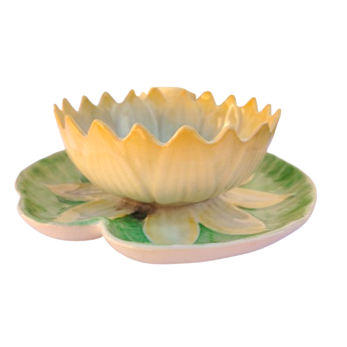 Carlton Ware Yellow Water Lily 4 x Preserve Dishes c1936