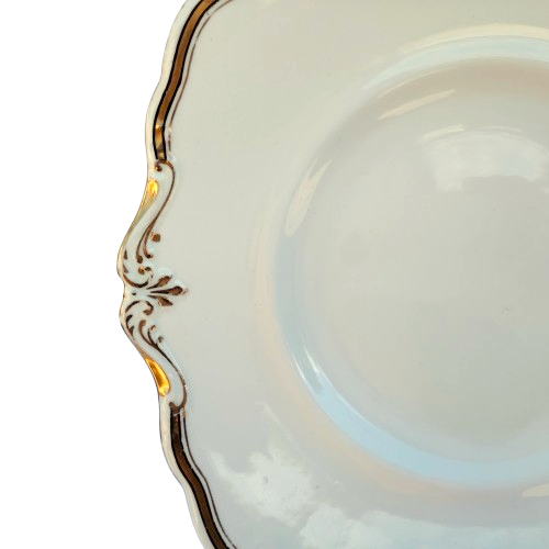 Paragon White with Black and gold detail Cake plate