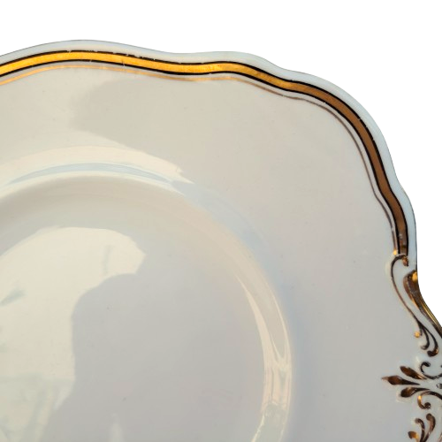 Paragon White with Black and gold detail Cake plate