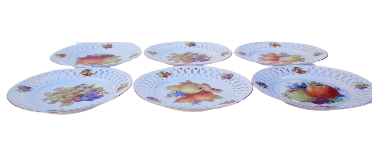 Winterling Bavaria Germany Porcelain Plate with Fruit x 7
