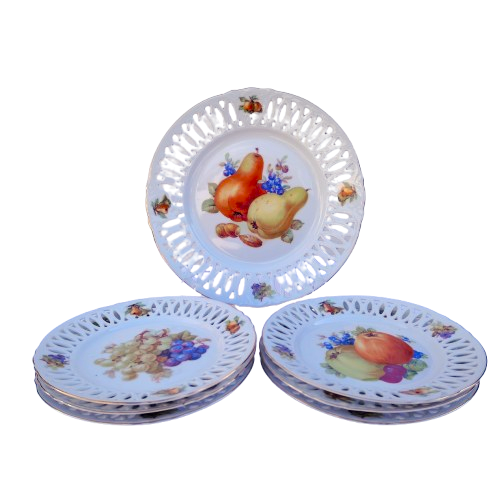 Winterling Bavaria Germany Porcelain Plate with Fruit x 7
