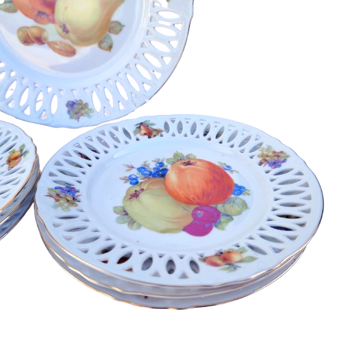 Winterling Bavaria Germany Porcelain Plate with Fruit x 7