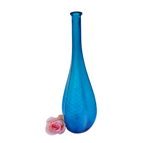 Empoli Italian Vintage Blue Glass Decanter Genie Bottle
