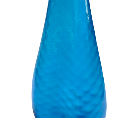 Empoli Italian Vintage Blue Glass Decanter Genie Bottle