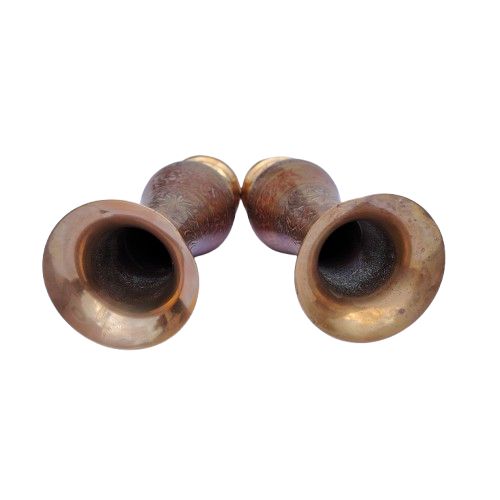 Pair of vintage Brass Copper vases from India
