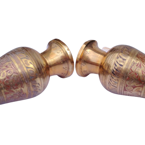 Pair of vintage Brass Copper vases from India