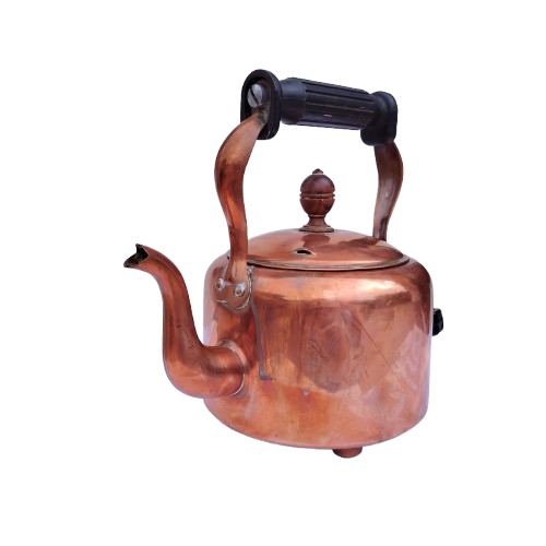 1930's English electric kettle in copper and bakelite working