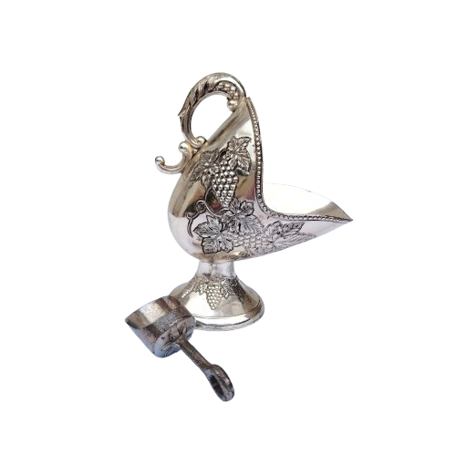 Silver Plated Salt Scuttle Raised Detailed with scoop