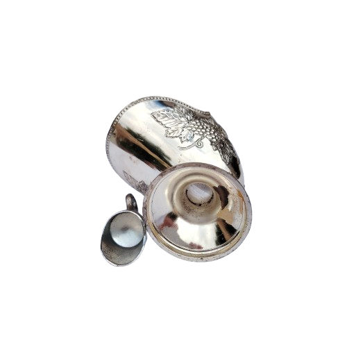 Silver Plated Salt Scuttle Raised Detailed with scoop