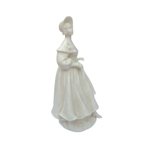 Beautiful Victorian Lady White Bisque Figurine