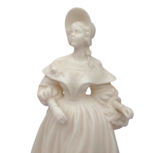Beautiful Victorian Lady White Bisque Figurine