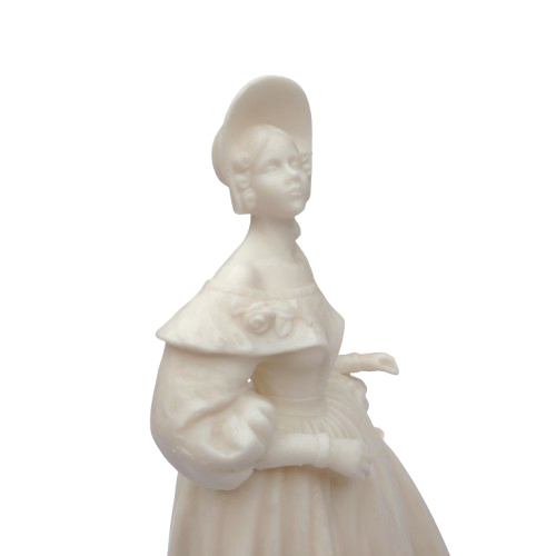 Beautiful Victorian Lady White Bisque Figurine