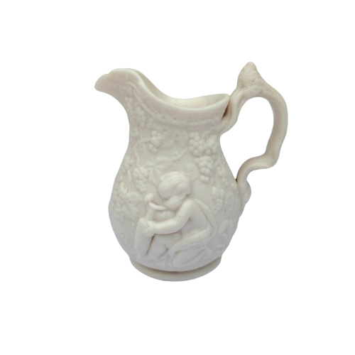 Vintage Porcelain Relief Jug Cherubs Cupid Creamer
