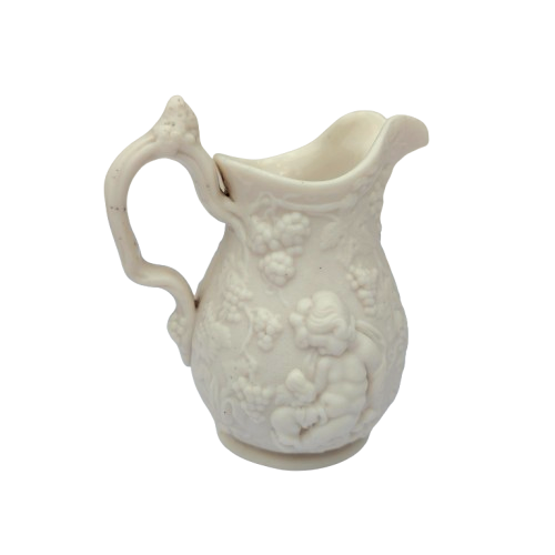 Vintage Porcelain Relief Jug Cherubs Cupid Creamer