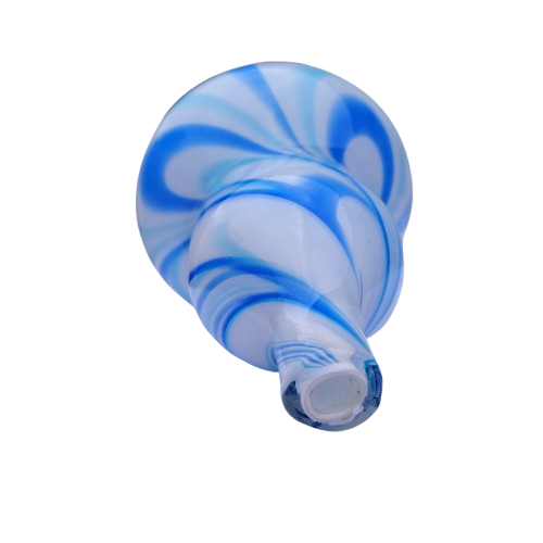 Gourd-shape Blue White Swirl Glass Vase