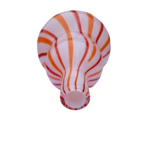 Gourd-shape Orange Red Swirl Glass Vase