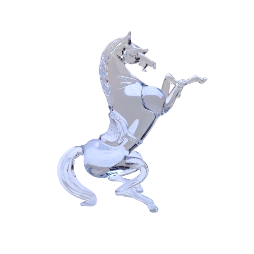 Handmade Blown Glass Prancing Horse Figurine