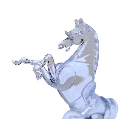 Handmade Blown Glass Prancing Horse Figurine