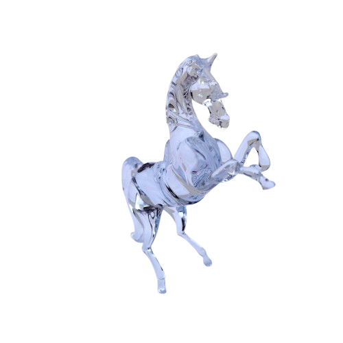 Handmade Blown Glass Prancing Horse Figurine