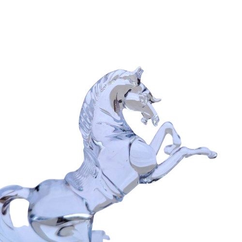Handmade Blown Glass Prancing Horse Figurine