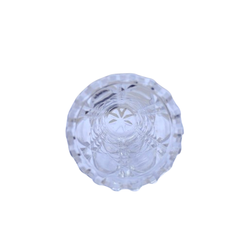 Vintage Cut Crystal Glass Hexagonal Toothpick Holder Vase
