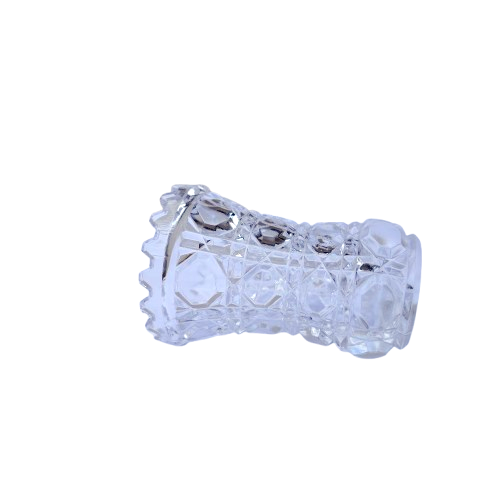 Vintage Cut Crystal Glass Hexagonal Toothpick Holder Vase