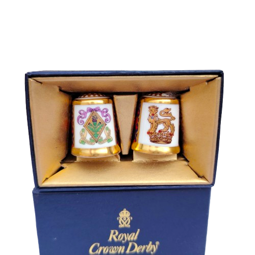 Pair Royal Crown Derby Thimbles Ltd 5000