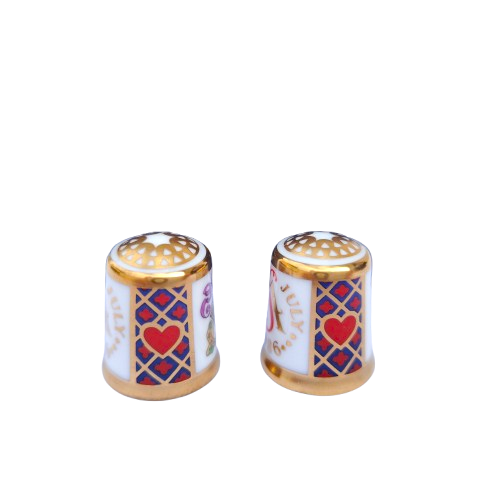 Pair Royal Crown Derby Thimbles Ltd 5000