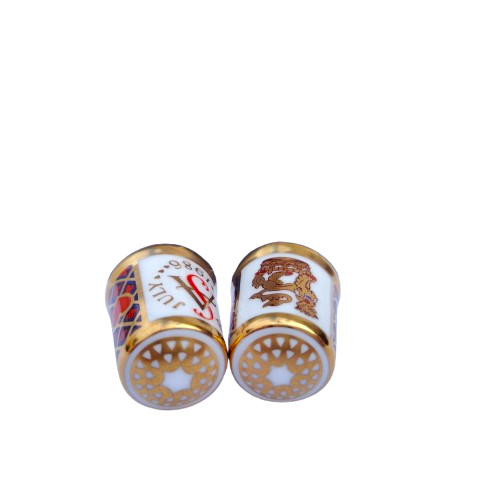 Pair Royal Crown Derby Thimbles Ltd 5000