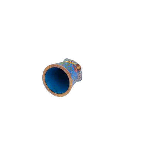 Cloisonne Enameled Blue Owl Thimble