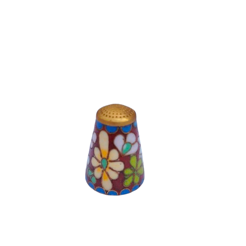 Cloisonne Enameled Flower Thimble