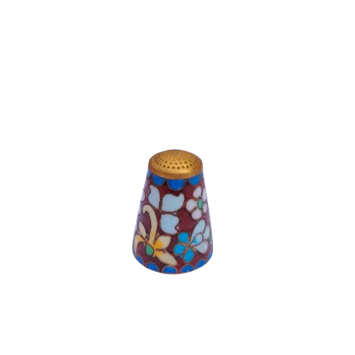 Cloisonne Enameled Flower Thimble