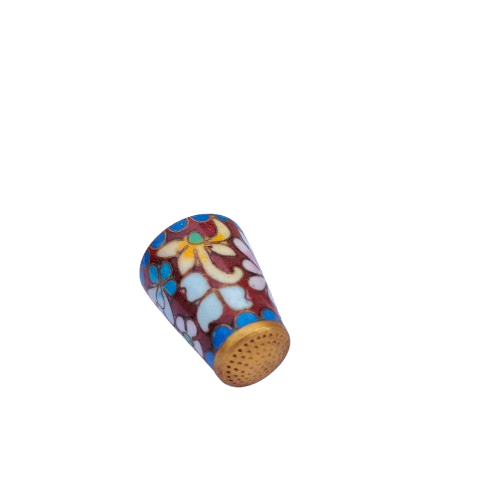 Cloisonne Enameled Flower Thimble