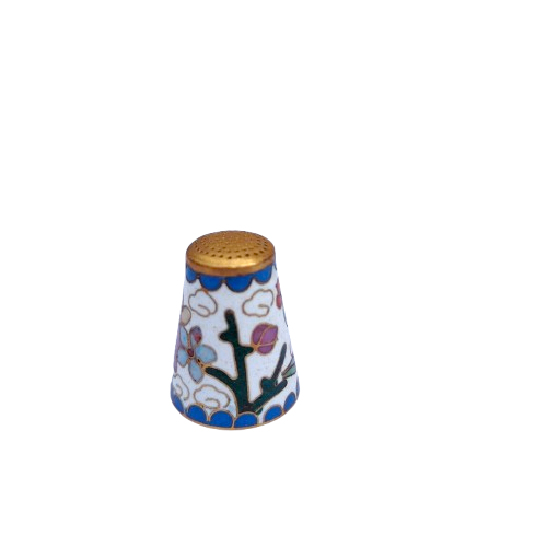 Cloisonne Enameled Flower Thimble