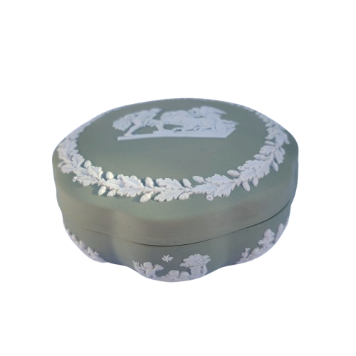 Wedgwood Jasper Green Powder Pot
