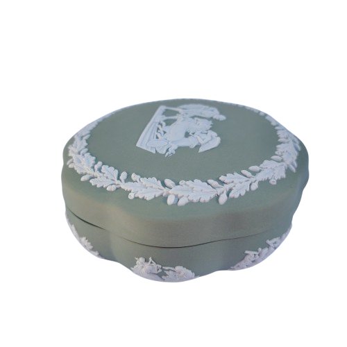 Wedgwood Jasper Green Powder Pot
