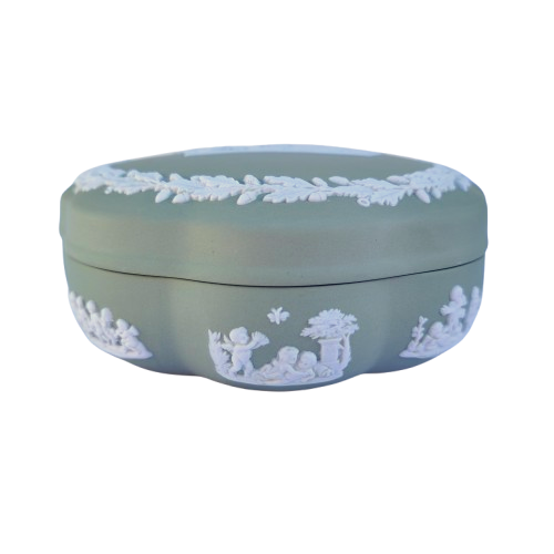 Wedgwood Jasper Green Powder Pot